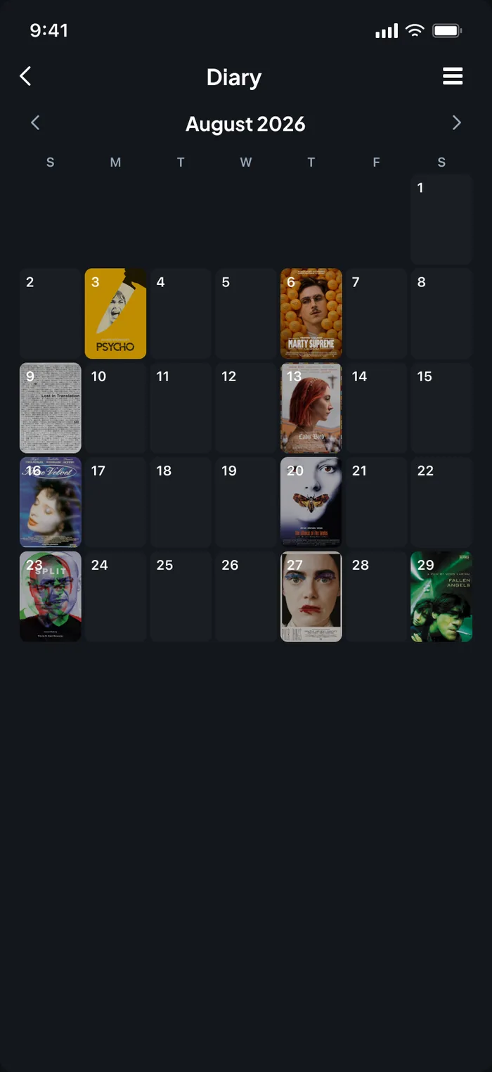 Diary — calendar
