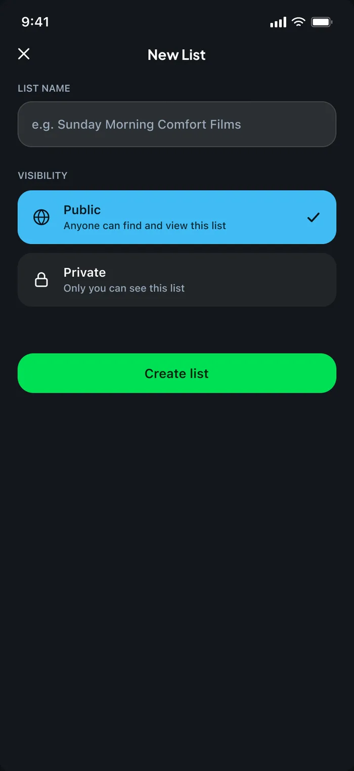 Create a new list