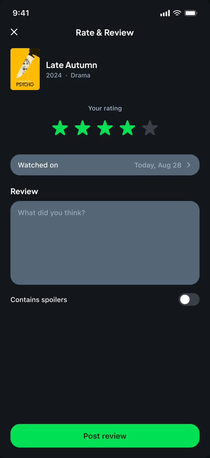 Rate & Review composer